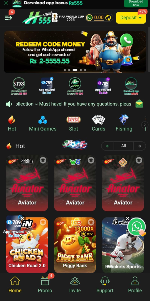 5555Bet Game Interface