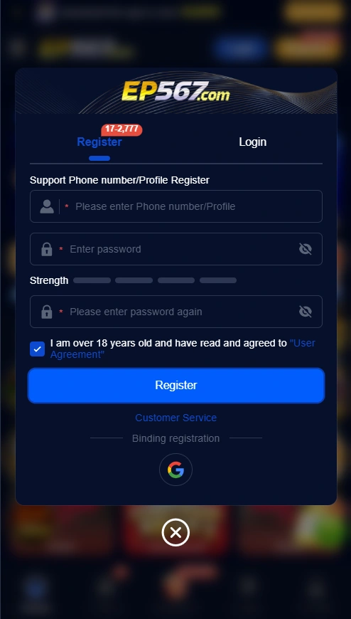 EP567 Game login