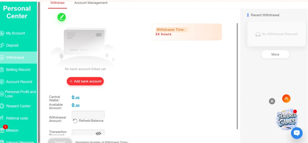 PKRaah Game deposit