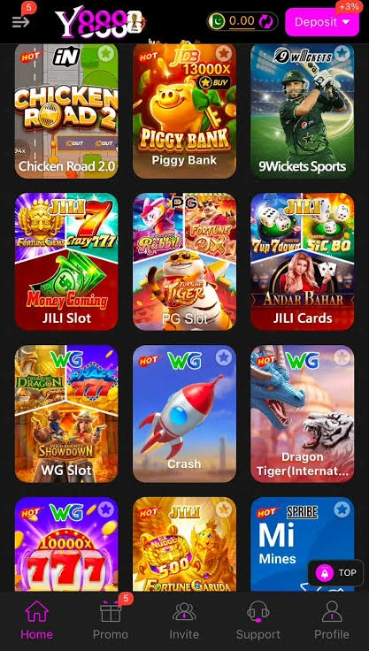 Y888 Game interface screenshot